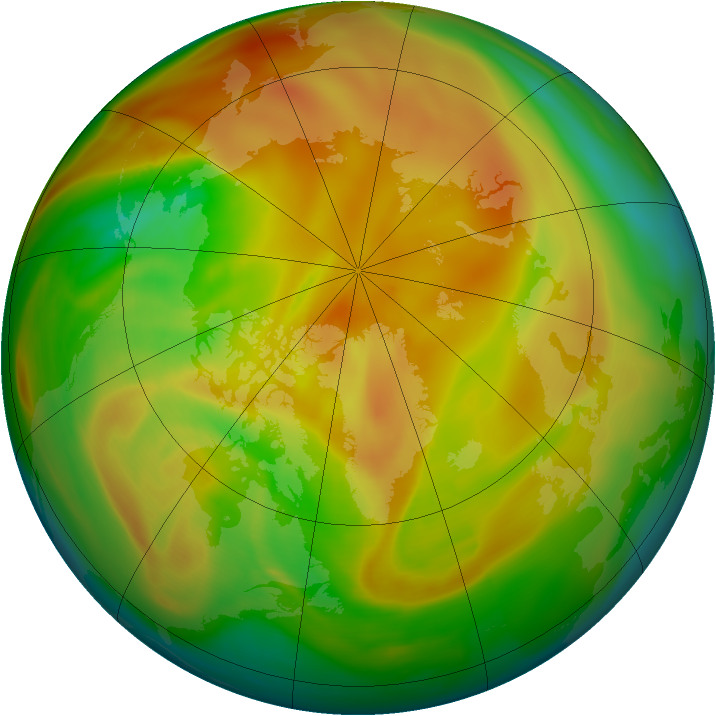 Arctic ozone map for 27 April 2005